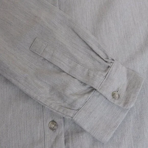 🚨 Uniqlo Soft Brushed Long Sleeve Shirt Gray - Picture 9 of 13